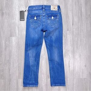 True Religion Size 25 NWT Jennie Curvy Mid Rise Capri Cropped Jeans